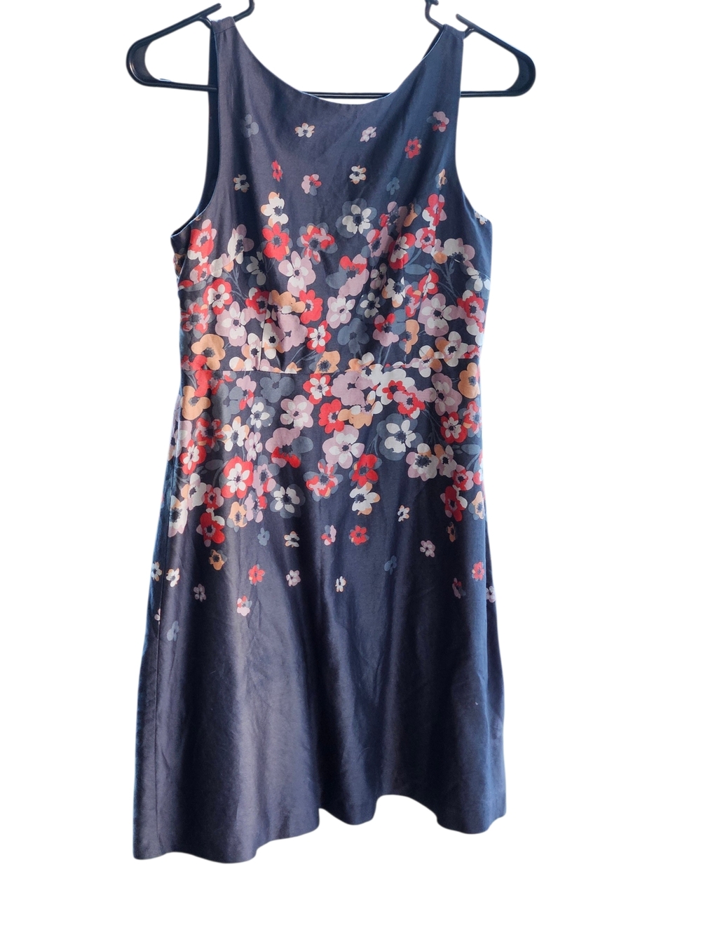 LOFT Navy Floral Sleeveless Mini Dress